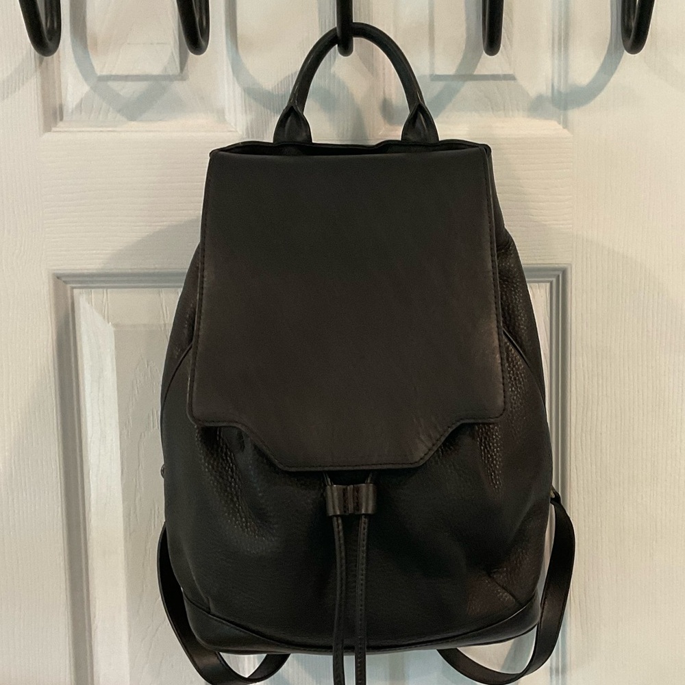 Rag & Bone Black Leather Pilot Backpack EUC